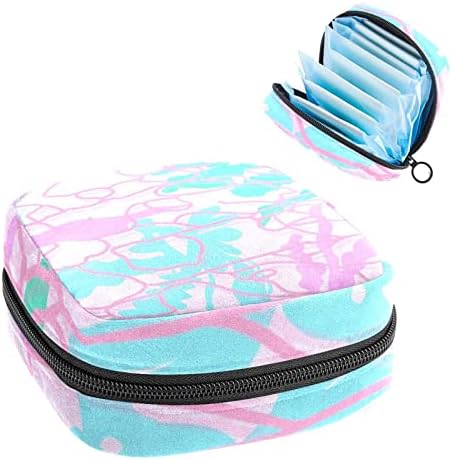 Oryuekan санитарна торба за складирање на салфетки, торба за преносни периоди за жени девојки менструална чаша торбичка, апстрактна