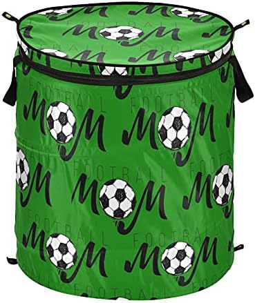 Фудбалска мајка зелена појава на алишта за алишта со капакот за складирање на капакот за склопување торба за перење алишта за кампување