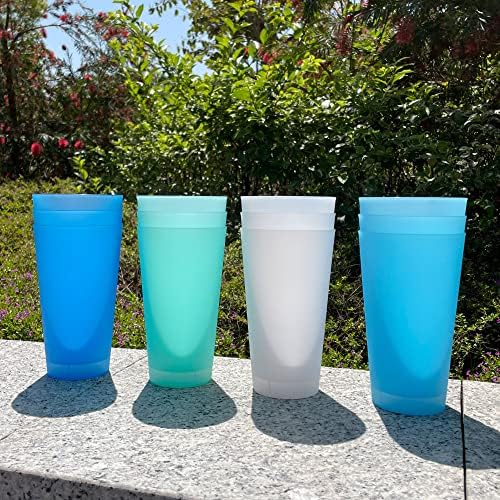 Аоит големи пластични чаши за пиење 32 унца сет од 12, БПА бесплатно, машина за миење садови, лесен за чистење, водачи на вода во крајбрежни