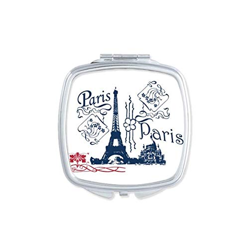 Ајфелова кула Франција Париз линија цртање огледало Преносен компактен џеб шминка двострано стакло
