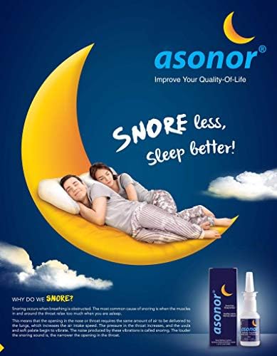Asonor Spning Nasal Spray - Брз за стоп за забивање на заптивката за подобро спиење, олеснување на природното дишење - помага да се отвори пасусот