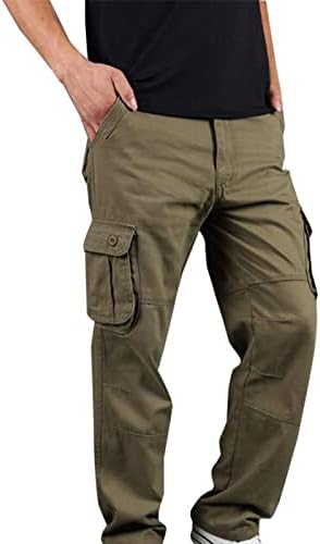 Баскувиш карго панталони за мажи опуштени вклопени работни панталони со повеќе џебни панталони на отворено работа пешачење за