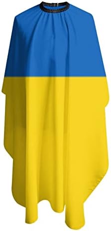 Украина Знаме Фризура Престилка Коса Сечење Салон Кејп 55 х 66 Инчи, Водоотпорен Прилагодлив Предвремени Коса Облекување Наметка Наметка, Шармантна
