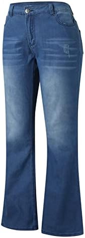 Plusенски плус панталони женски фармерки со високи панталони со фармерки со високи гроздобер Jeanан bellвонче на дното на панталони за