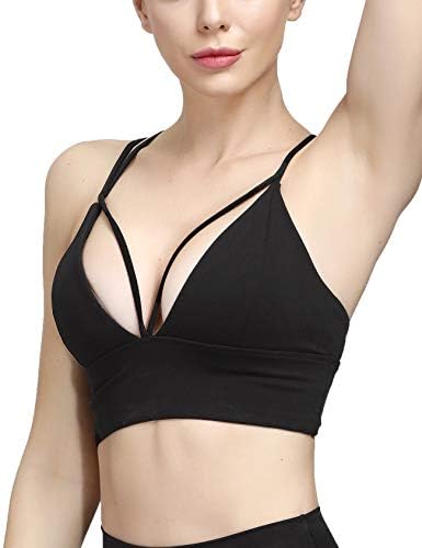 Motorun Padded Strappy Sports Sports Bras for Women Criss Cross Back средна поддршка тренингот за трчање јога градник