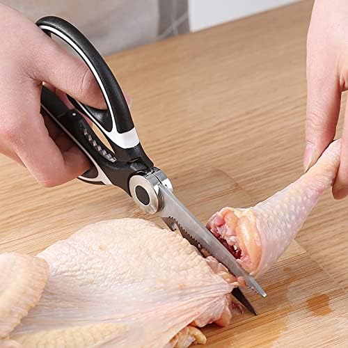 Фууи кујнски ножици мултифункционални кујнски ножици не'рѓосувачки челик кујна алатка за ножици за месо од зеленчук скара од оревче