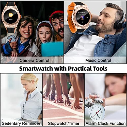 Паметни часовници за мажи, Bluetooth повик IP68 водоотпорен фитнес часовник Tracker iOS Android паметен часовник 1.28 '' Екран на допир срцев
