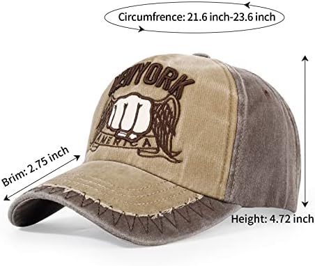 HH HOFNEN Бејзбол капа Гроздобер измиена потресена памучна капа за мажи жени прилагодливи со низок профил тато капа обична капа