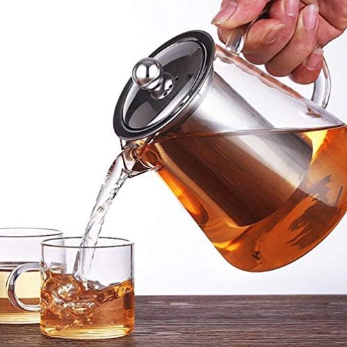 Луксузно стакло поставено стакло чајник со инфузер 550мл чист стаклен чај котел со цедалка од не'рѓосувачки челик лабава лисја потопла