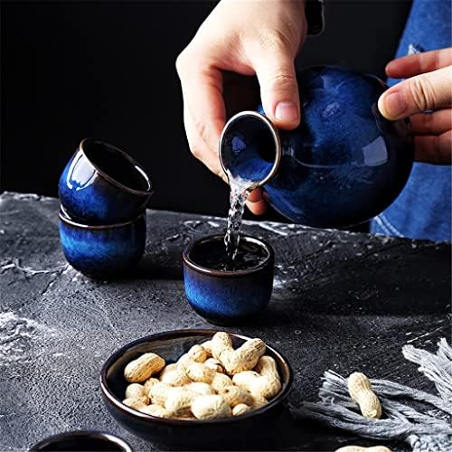 ZLXDP Јапонски раб постави сина мини керамичка колба за декорација на мебел додатоци за колко колба домаќинство 1 садот 4 чаши сет