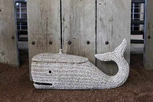 Креативна ко-оп-кит во форма на ткаени банкруа јаже кутија со капак, сива боја