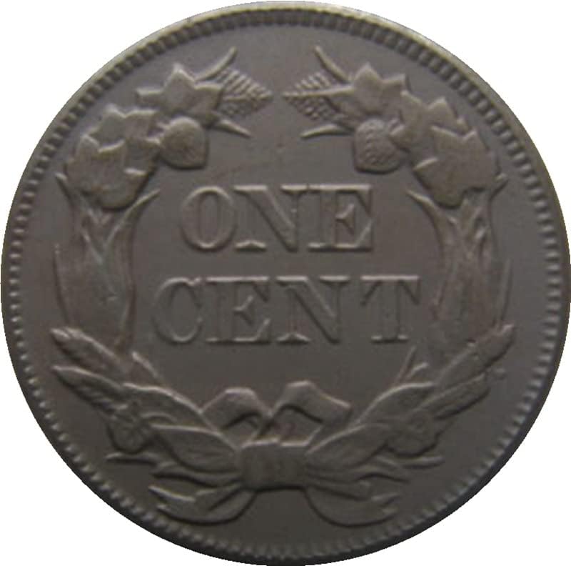 1858 Двоен Збор Американски Монета Од Еден Цент Месинг Антички Ракотворби Странски Комеморативни Монети