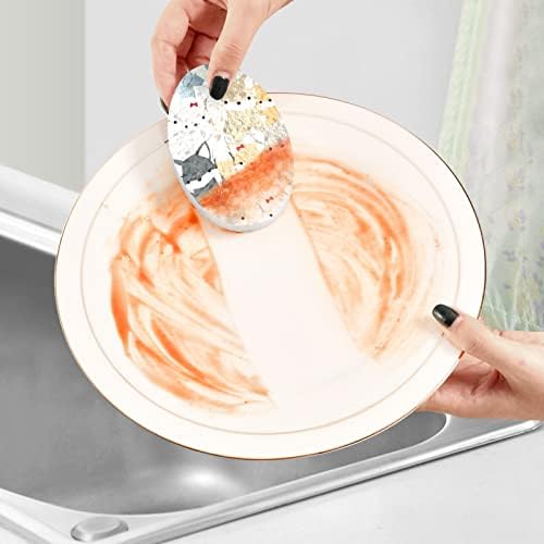 Алаза симпатична лисица печати животно природно сунѓери кујнски целулоза сунѓер за садови за миење бања и чистење на домаќинства,
