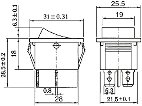 Rocker Switch 10pcs 20pcs KCD4 31 * 25mm DPST 4PIN 16A/250V Црвен/зелена снимка на/исклучена позиција Snap Boat Rocker Switch Bapper Foet