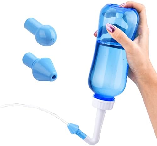 Neti Pot синус за плакнење шише - 500ml 17oz назално миење шише нос алергија чистач притисок на назален систем за наводнување за возрасни