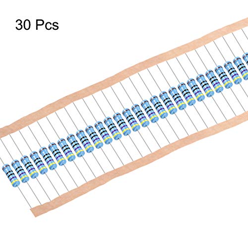 UXCELL 30PCS 470 OHM отпорник, 2W 1% толерантни метални филмски отпорници, олово, 5 ленти за електронски проекти и експерименти со DIY