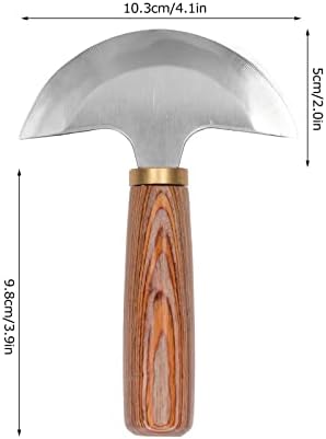 Кожа нож за сечење фино полирање Лесно контрола Полу кружно кожено кожено нож за кожен кожен секач со рачка од дрво.