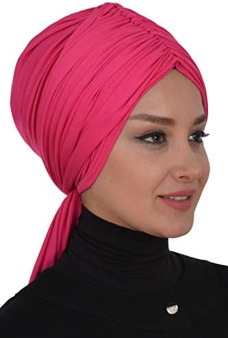 Дизајн на Ајша Инстант турбан на главата за жени, 95% памук претентирана со шамија за хиџаб