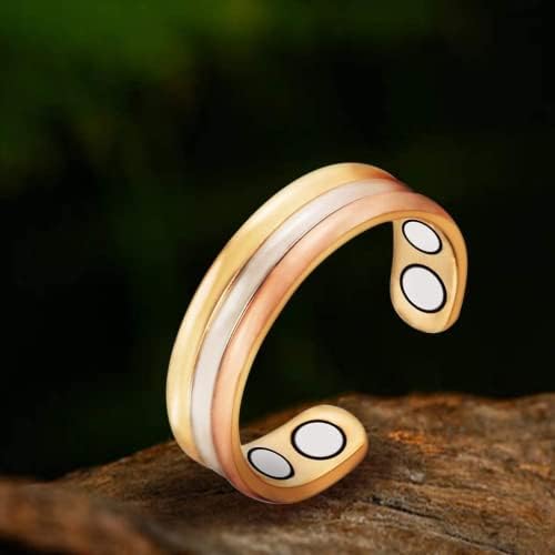 Yинокс три тон магнетски нараквичен прстен поставен за артритис за жени здравствен накит