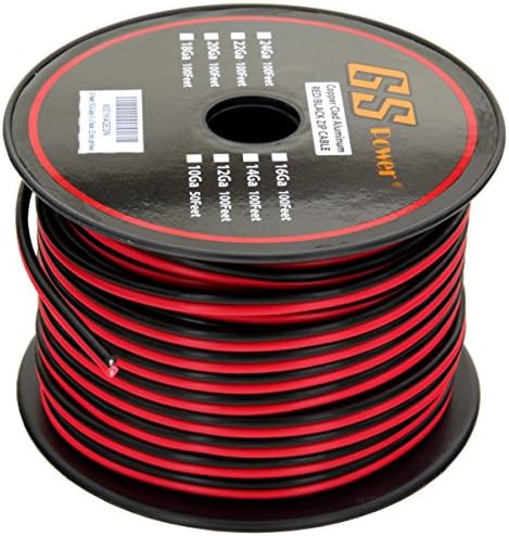 GS Power 18 AWG CCA примарна жица | 50 ft Red & Black | Исто така достапно во 14 и 16 GA