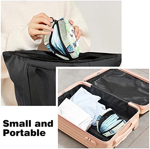 Санитарна торба за складирање на салфетка, торбичка за подлога, торбичка за подлога, мала торба за шминка, пеперутка