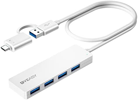 BYEASY USB Центар, USB 3.1 C ДО USB 3.0 Центар со 4 Порти и 2ft Продолжен Кабел, Ултра Тенок Пренослив USB Сплитер За MacBook,