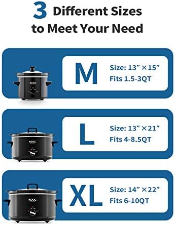 [НОВИ] KOOC Еднократна Употреба Бавно Шпорет Облоги и Кеси За Готвење, Екстра Големи Димензии Одговара 6QT-10QT Тенџере, 14x 22, 1 Пакет,