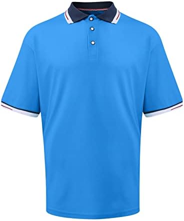 Ymosrh машки поло маици со кратки ракави контраст во боја на маица спортски модни кошули со кратки ракави кошули за мажи