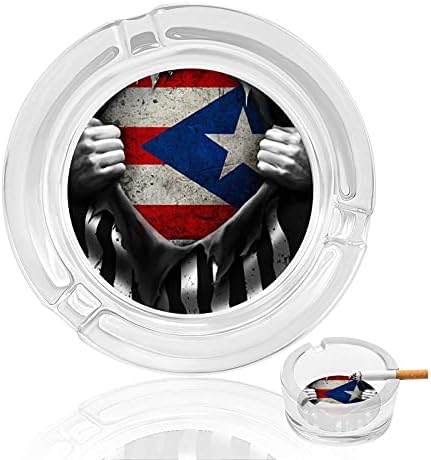 Американски Порто Рико знаме кристално пепелник цигари и цигари држач за фиока за пепел
