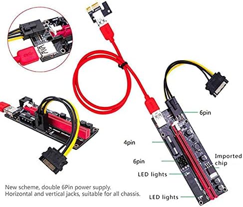 Конектори PCI-E Riser Board 1x до 16x GPU Extender Riser картичка PCI-E USB 3.0 GPU адаптер картичка SATA 15 пин до 6pin интерфејс PCIE