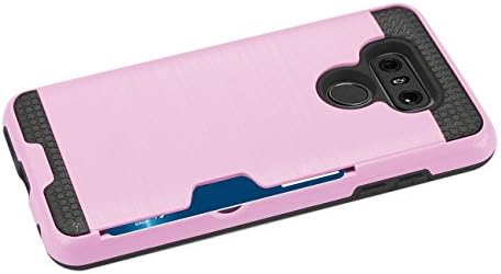 Reiko LG G6 тенок оклоп хибриден случај со куќиште на држачот на картичката за LG G6 - розова