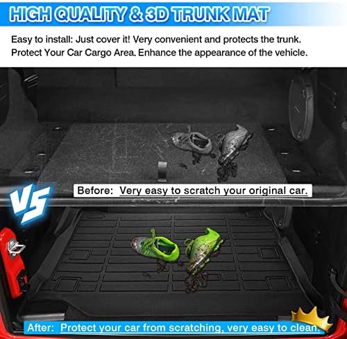 Cartist Custom Fit For For Cargo Liner 2021 2022 2023 Jeep Wrangler 4xe Сите временски услови за заштита