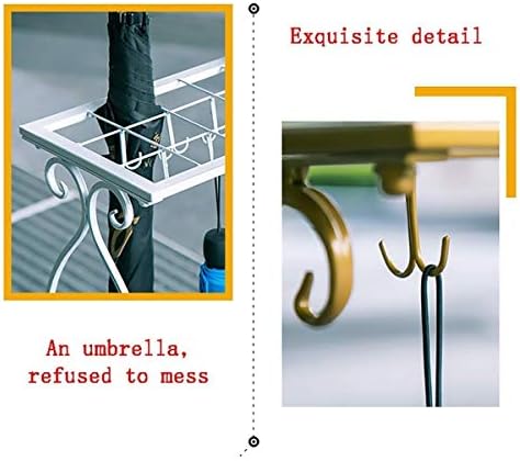 Lxdzxy чадор стои, чадор, стенд-сток, креативно шупливо, врежано метално железо, ковано железо со големи капацитети за складирање