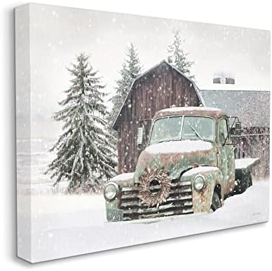 Ступел Индустрии Руралните Гроздобер Камион &засилувач; Штала Снежните Зимски Пејзаж, Дизајн Од Лори Деитер