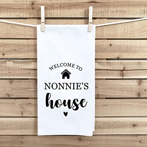 Pxtidy Nonnie Подарок баба кујна пешкир добредојде во куќата на Нони, нони чај крпа баба за домаќинство подарок