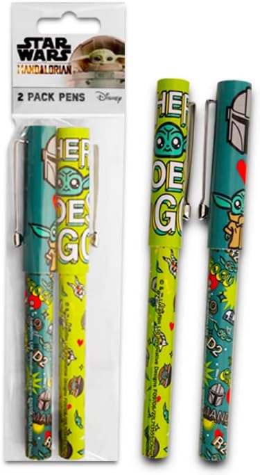 Бебе Јода канцелариски додатоци Пенкало за пенкало - Mandalвездени војни мандалоријански материјали за снабдување со 2 пенкала