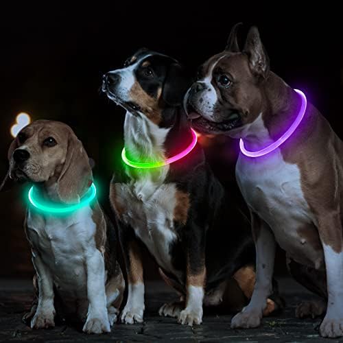 Куче LED јака светлина, yfbrite LED јака за кучиња USB USB, полнач, LED јака за мачки, јака за кучиња LED LED за безбедносно предупредување
