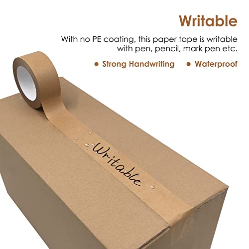Западна хартиена лента 2 x 55 yd самостојно лепило, пишана кафеава лента за испорака без пластична површина рачна картонска лента,
