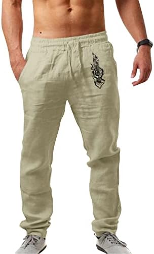 МИАШУИ Панталони За Маж Машка Мода Секојдневен Печатен Џеб Панталони Со Врвки Панталони Со Големи Димензии 6 Мемориска Пена