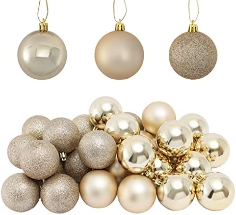 КТКДЕ ШАМПАГНА Божиќна топка 2.36 Орнаменти 48 парчиња украси за новогодишни елки