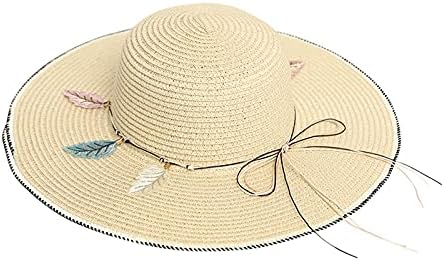 Женска плажа слама сончева капа, женска сончање слама капа лето на отворено сонце широко распрскувачки капачиња за бејзбол капачиња на плажа
