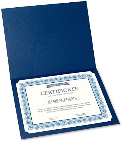 Сложена Сина &засилувач; Бела Пергамент Сертификат Документи-Пакет од 100, Ласерски &засилувач; Инк-Џет Печатач Компатибилен, За