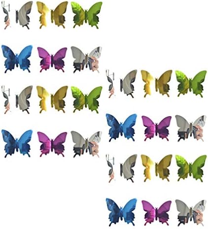 NUOBESTY 60pcs DIY Огледало ПЕПЕРУТКА 3D Пеперутка Ѕид Налепници Пеперутки Налепници Дома Декорација За Дневна Соба Бебиња Деца Спална Соба Покажат