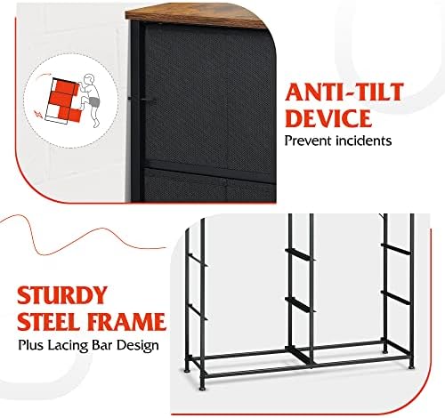 Wlive 2-lawer Nightstand and 9-lawer сет на облеки, кула за складирање на ткаенини за спална соба, ходник, расадник, плакари, висока единица за