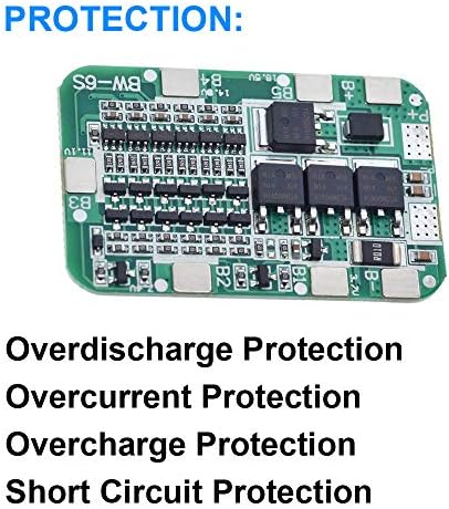 Daoki 2PCS 6S 15A 24V литиум за заштита на батерии 18650 модул за полнач BMS PCB Заштита за заштита за ќелијата за батерии Li-Ion со никел