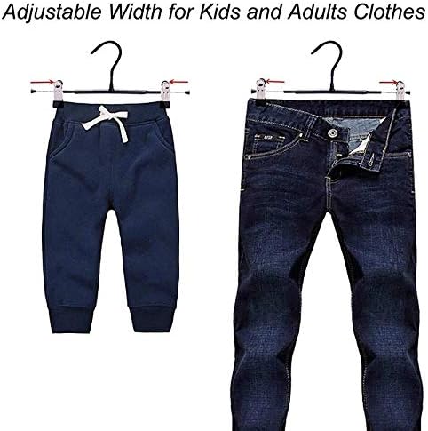 Закачалки за закачалки со панталони KLHHG со прилагодливи клипови 10 пакувања облеки за облека за кратки фармерки за прицврстувачи