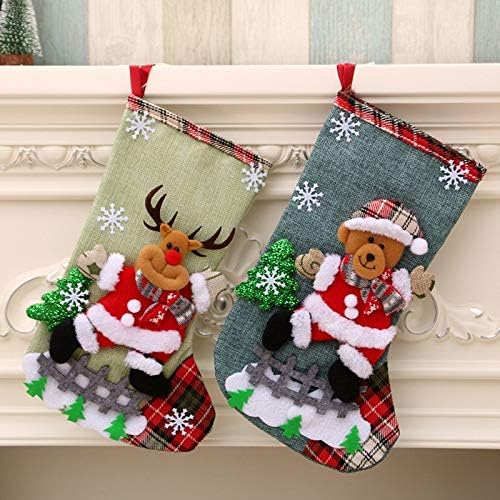 Шип божиќни чорапи чорапи со снежен човек Санта Печатење Божиќ Кенди Подарок торба камин Божиќно дрво Декорација на дрво Нова година