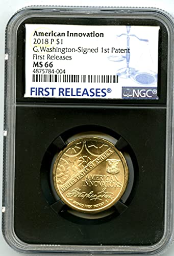 2018 P Вашингтон Американска иновација потпиша 1 -ви патент Прво издание на доларот MS66 NGC