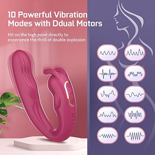Зајак вибратор дилдо за жени - вагинално здравје g место вибратор анален дилдо со 10 режими на вибрации, силиконски водоотпорен и