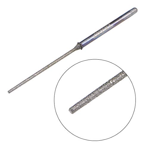 Uxcell Mini Diamond Burrs мелење битови за вежба за ротационен алатка 2.35 mm Shank 1,2 mm цилиндричен топка нос 5 компјутери